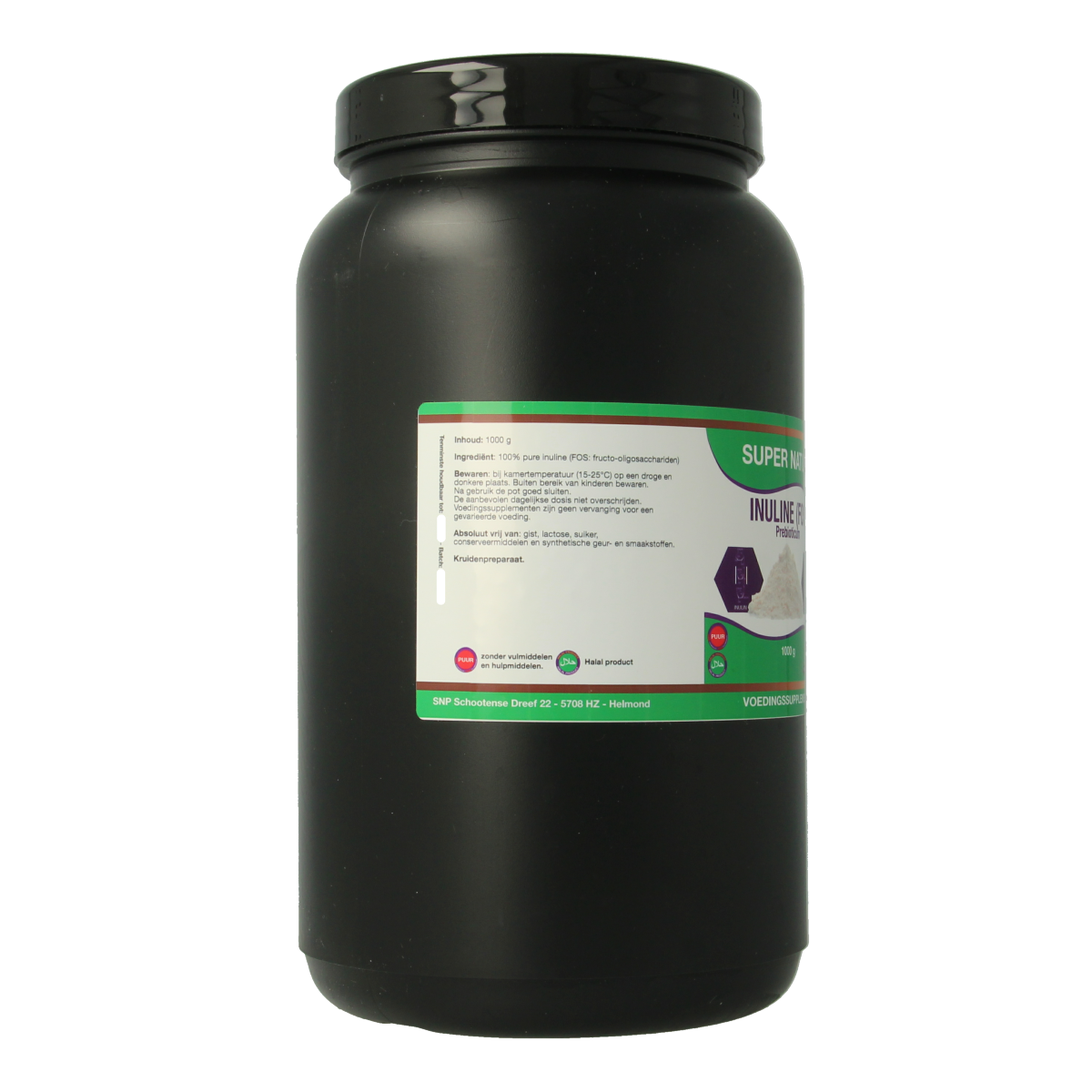 SNP Prebioticum inuline FOS micro-organisms in a 1kg package, showing the product packaging and label.