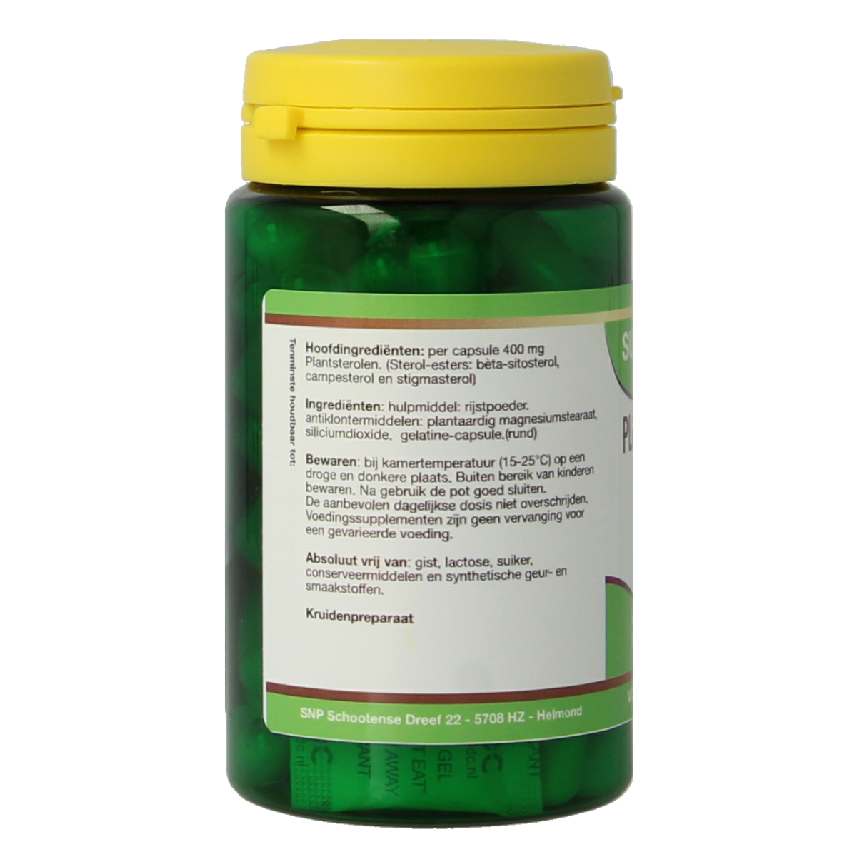 SNP Plant Sterolen capsules, herbal supplement, 60 count, in a white bottle with label, suitable for supporting cholesterol health