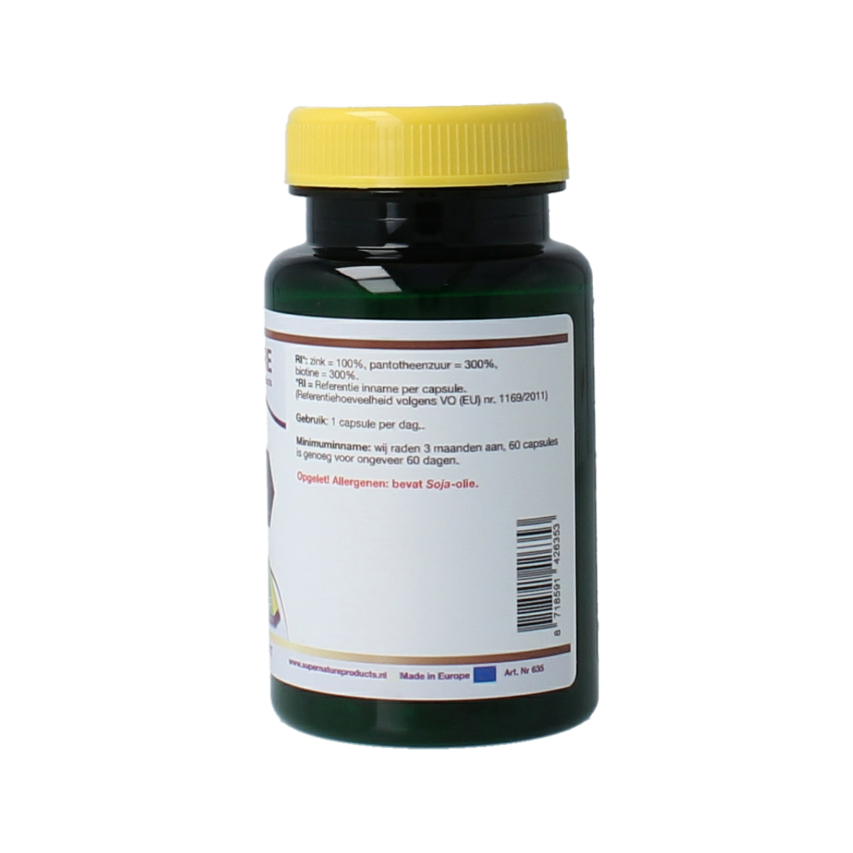 SNP Zink Complex mineral supplement capsules, 60-count, providing zinc and essential minerals for health and wellness.