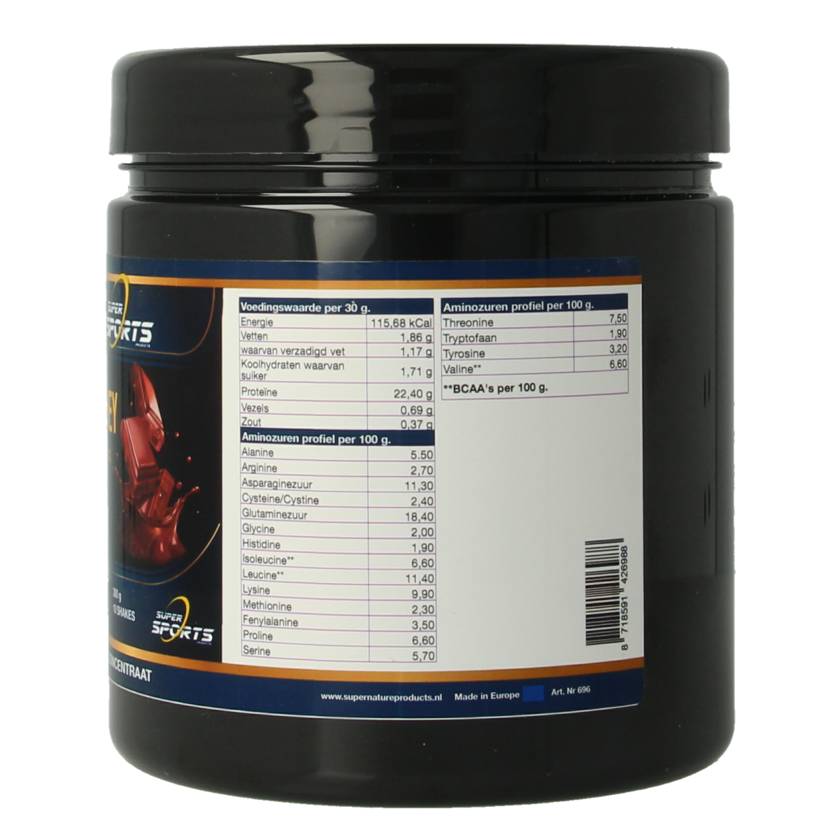 Nutritex Whey proteine chocolade 300.00 Gram