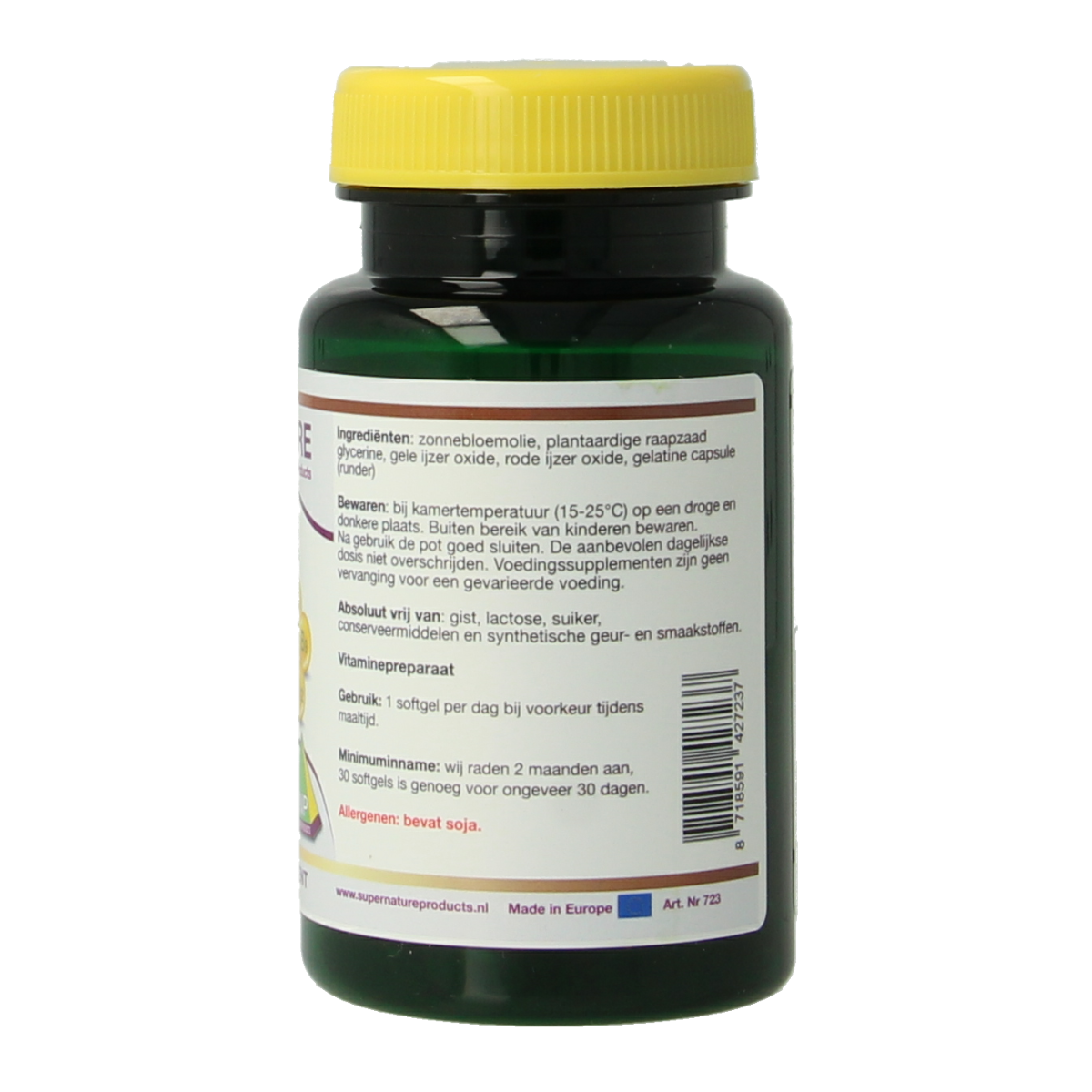 SNP B Complex softgels bottle, multi-vitamin supplement with 30 softgel capsules, for energy and overall health support