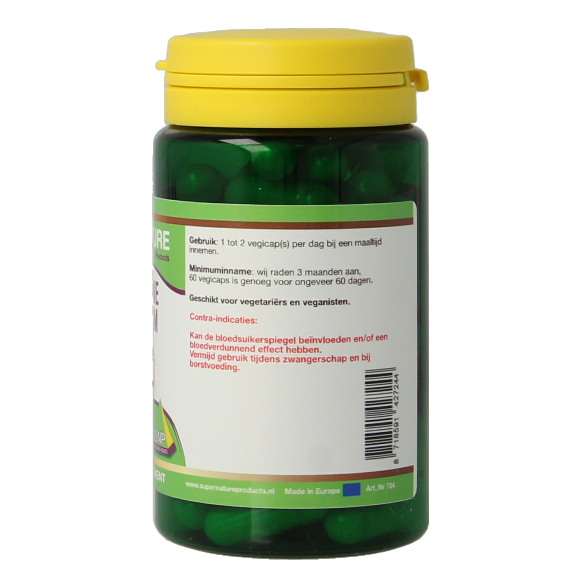 SNP Lions Mane vegan capsules in a bottle, herbal supplement for cognitive support, vegetarian dietary product.