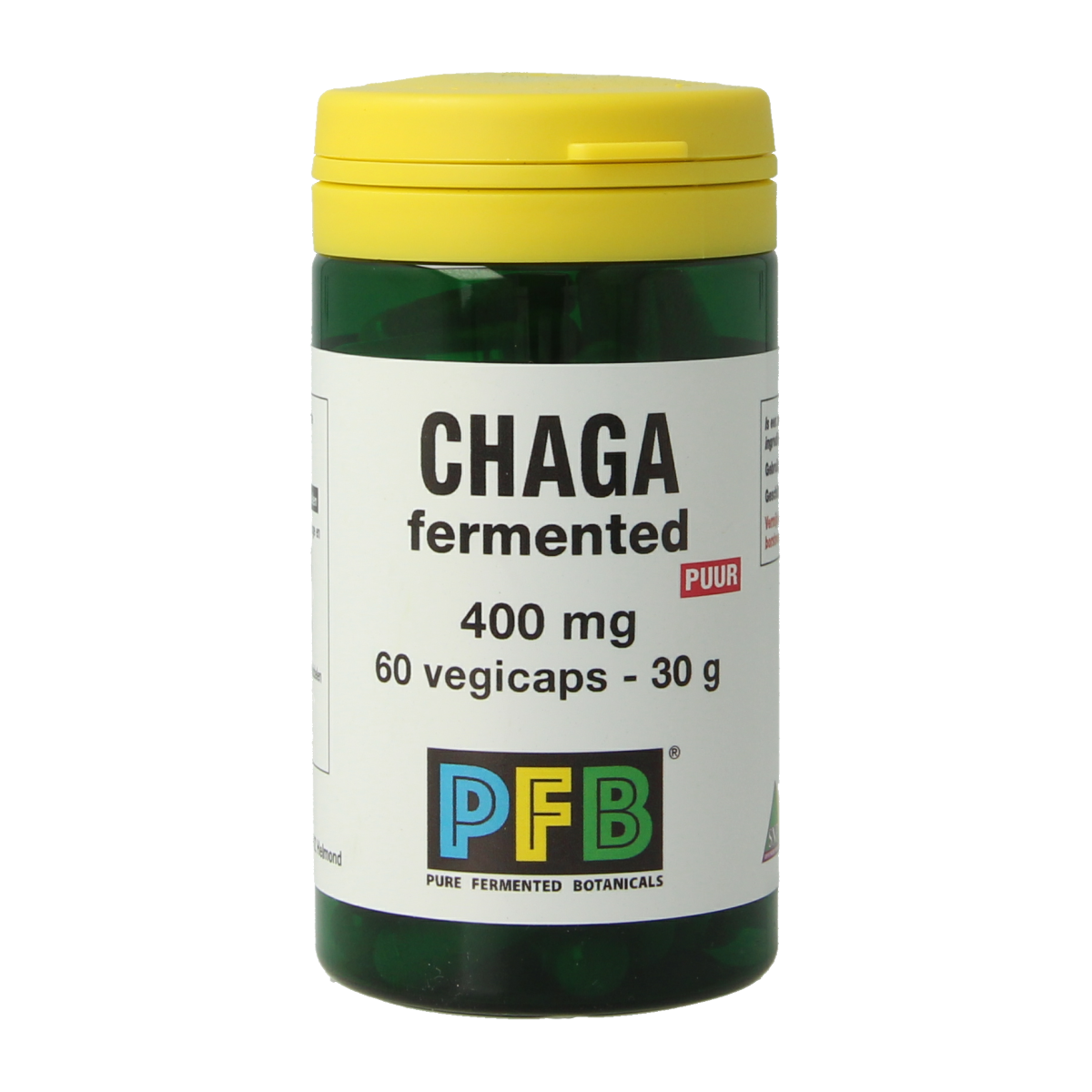 SNP Chaga fermented vegetarian capsules, 400 mg, in a bottle, herbal supplement for immune support