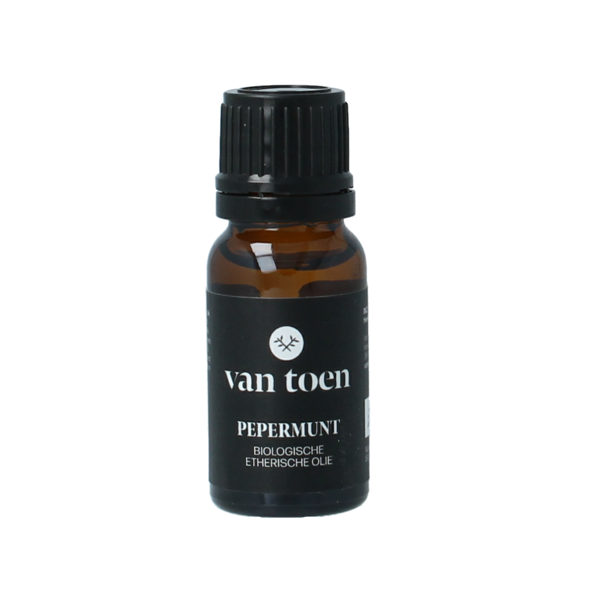 Van Toen Bio Pepermunt essential oil in a 10ml bottle, natural peppermint aroma, for aromatherapy and wellness.