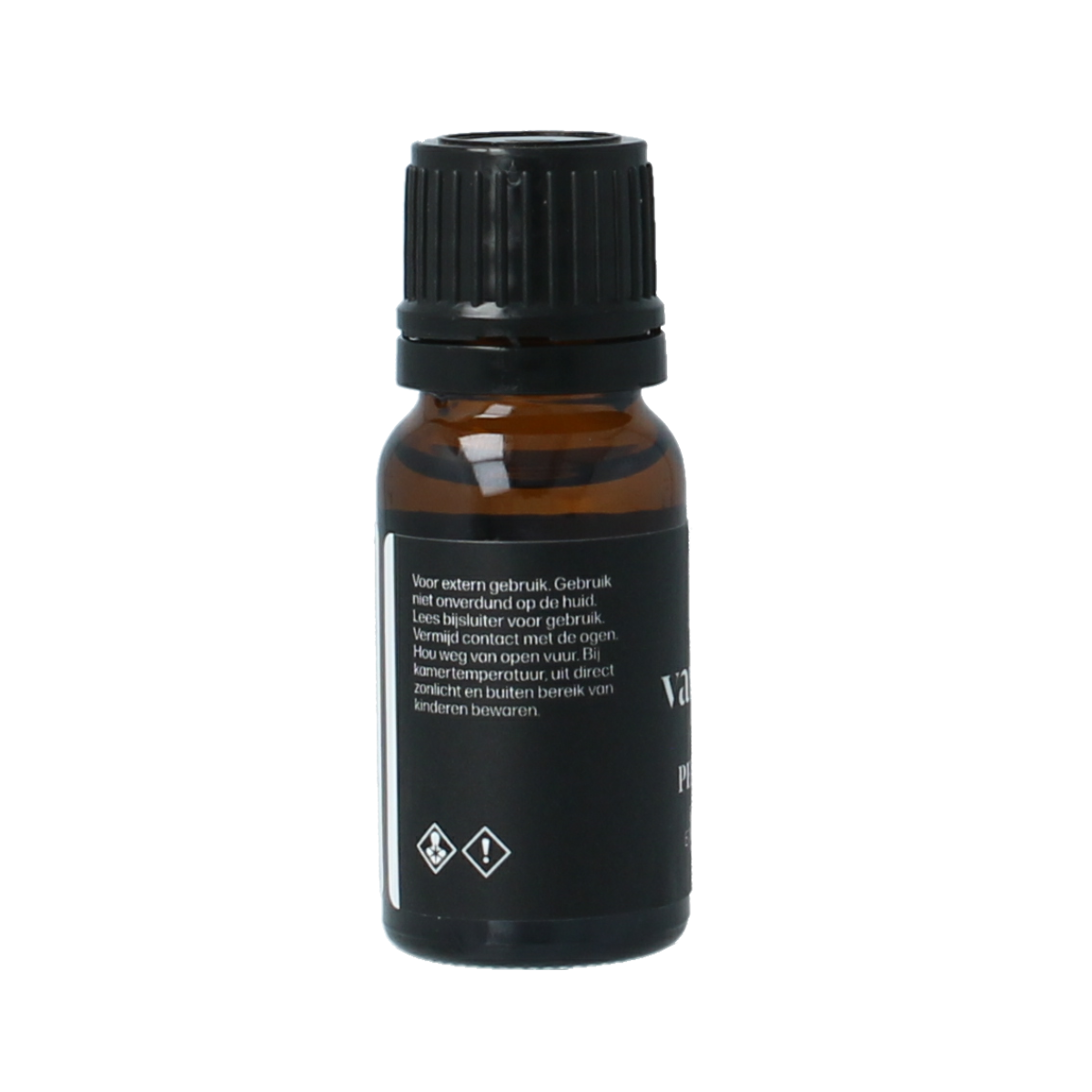 Van Toen Pepermunt bio essential oil bottle, 10ml, featuring a clear glass container with a black cap and label.