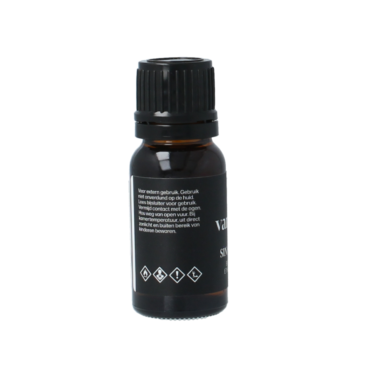 Van Toen Sinaasappelzoet bio essential oil bottle with orange-colored label and cap, 10 ml volume, natural citrus aroma.