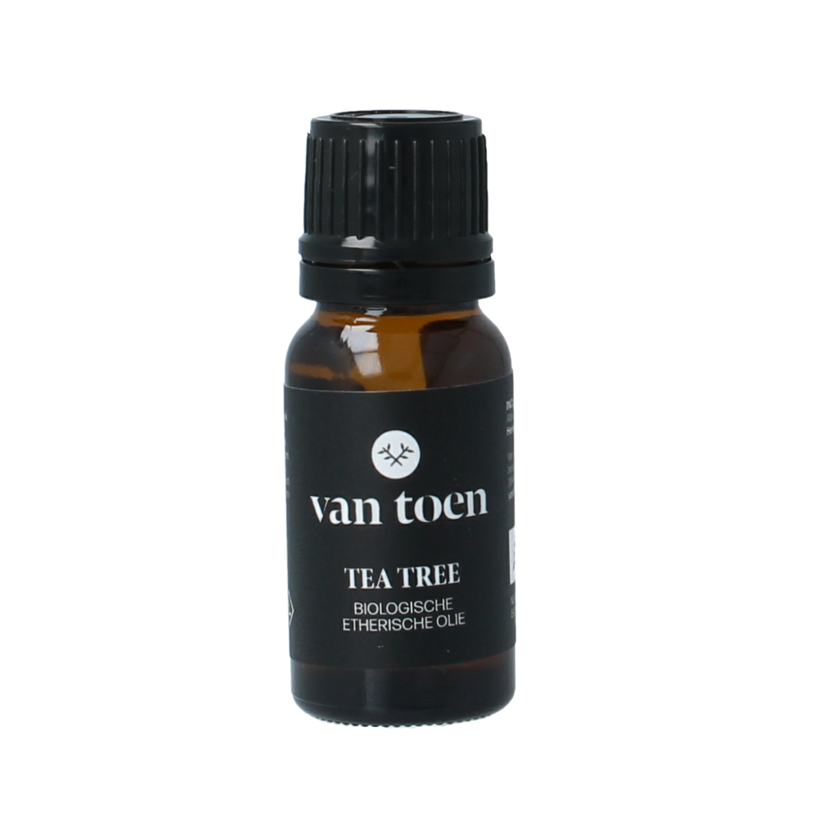 Van Toen Tea Tree Bio essential oil bottle, 10ml, natural therapeutic grade oil for skin and aromatherapy use.