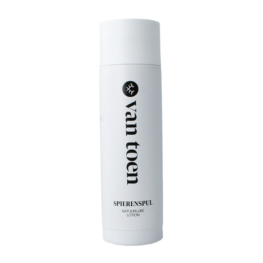 Van Toen Spierenspul 200ml muscle and joint care product with a white bottle featuring a blue cap and label.