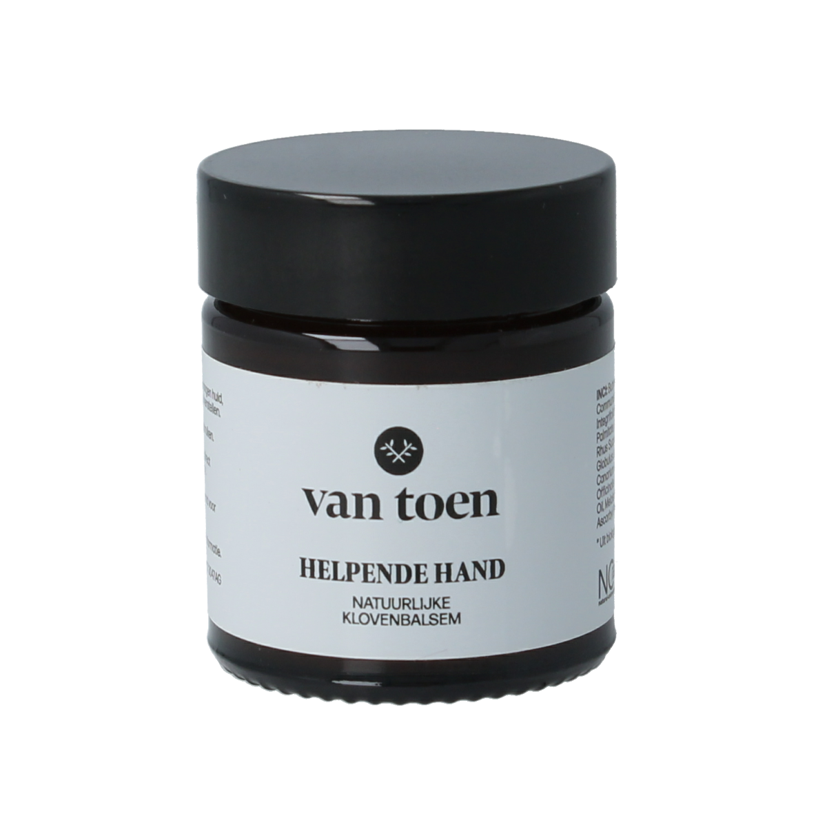 Van Toen Helpende Hand hand cream in a 30ml tube, moisturizing and nourishing hand care product with a white and green packaging.