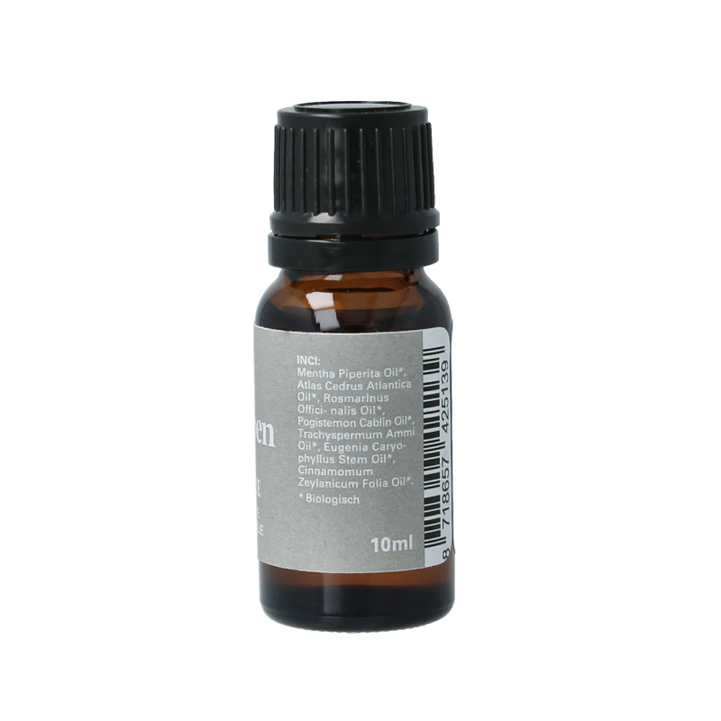 Van Toen Energize mix 10ml essential oil bottle with colorful label, used for aromatherapy and natural scent enhancement.