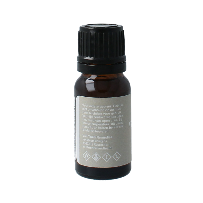 Van Toen Clear Mind Mix bio essential oil in 10ml bottle, featuring a blend of calming aromatic oils for mental clarity.
