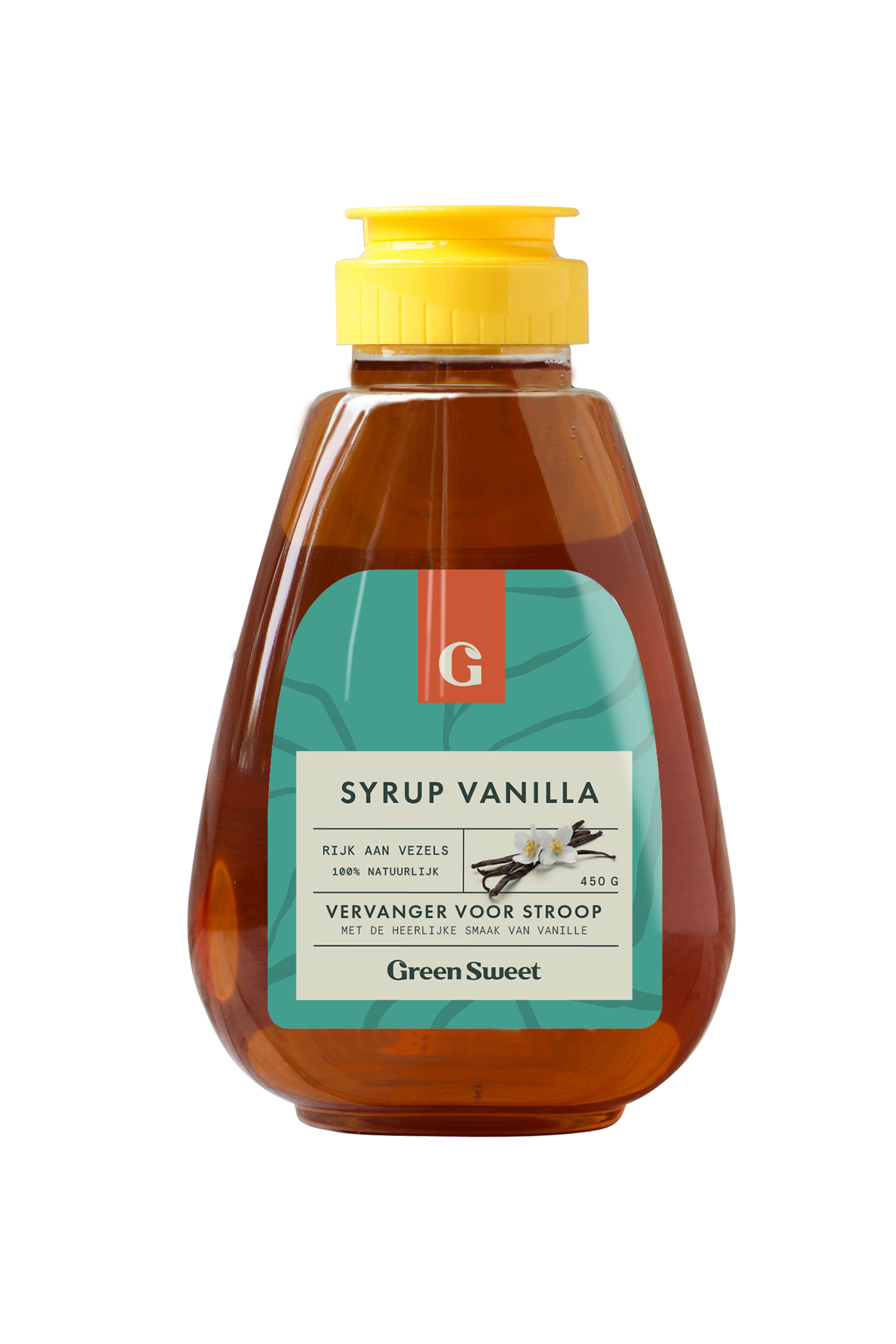Green Sweet vanilla sweet syrup spread in a 450g jar, ideal as a bread topping or breakfast spread.