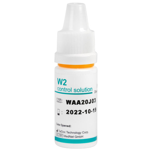 W2 Controle vloeistof TD Gluco for self-testing and diabetes management, 4ml per piece, used with glucose test sets.