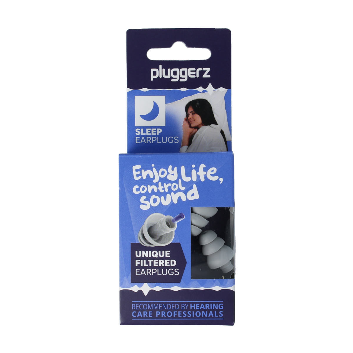 Pluggerz Enjoy sleep ear protection in a pair, featuring comfortable, noise-reducing gehoorbescherming for restful sleep.
