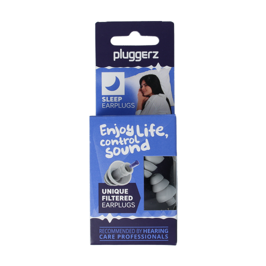 Pluggerz Enjoy sleep ear protection in a pair, featuring comfortable, noise-reducing gehoorbescherming for restful sleep.