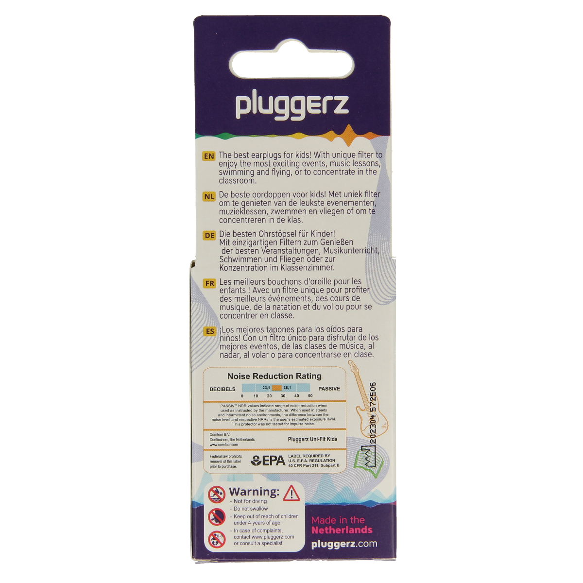 Pluggerz Enjoy kids hearing protection earplugs in a pair for children, designed to reduce noise safely.