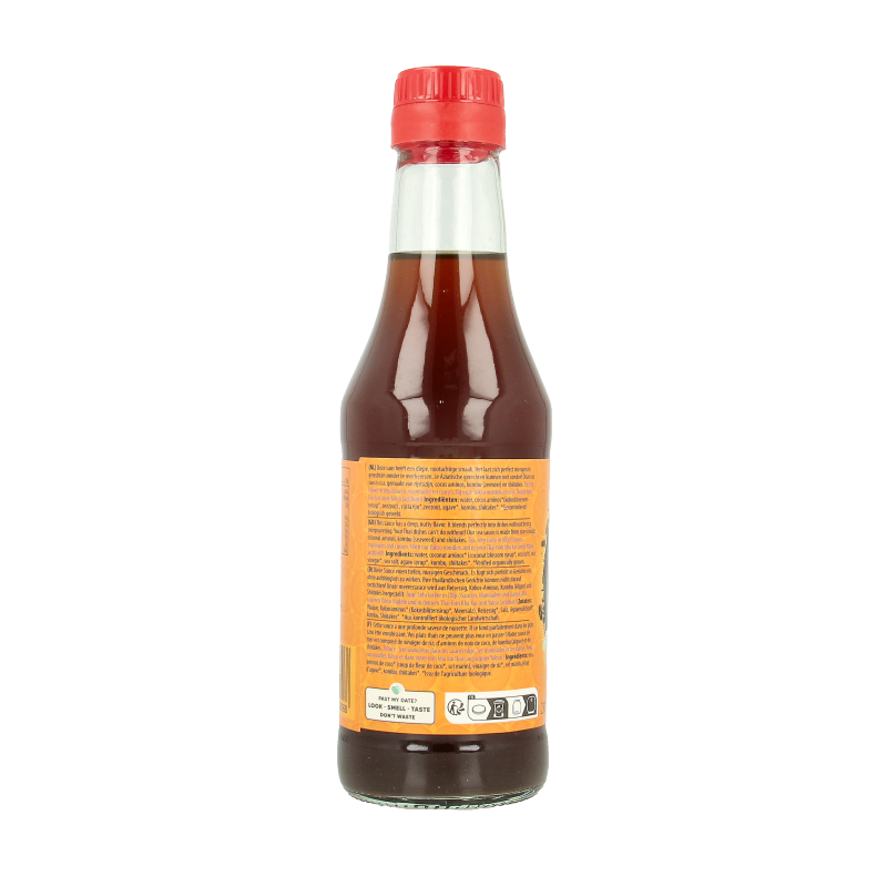 Yakso Sea Saus vegan bio 250ml bottle, showing the label with sea-inspired ingredients and natural sauce packaging.