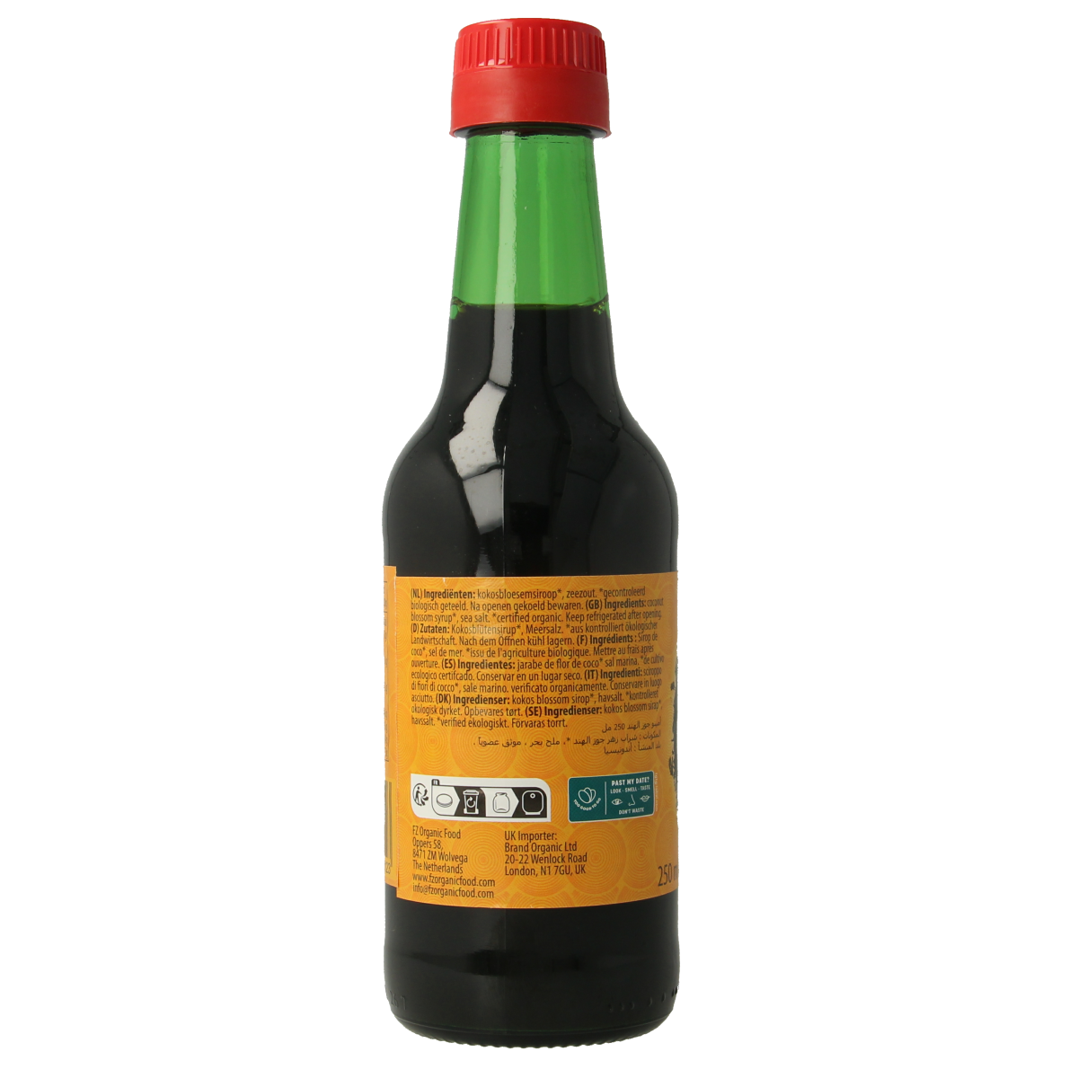 Yakso Kokos aminos bio sauce in a 250ml bottle, natural organic seasoning for cooking and flavoring dishes.