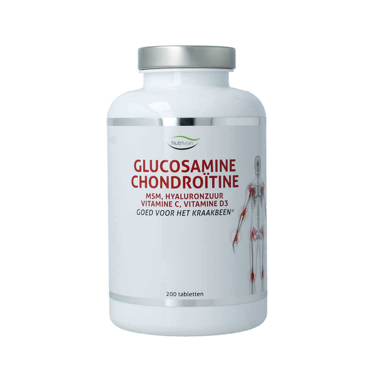 Nutrivian Glucosamine Chondroitin mineral supplement tablets in bottle, dietary supplement for joint health.