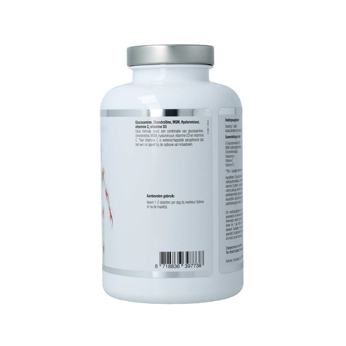 Nutrivian Glucosamine Chondroitine mineral supplement in bottle with 200 tablets, designed for joint health support.