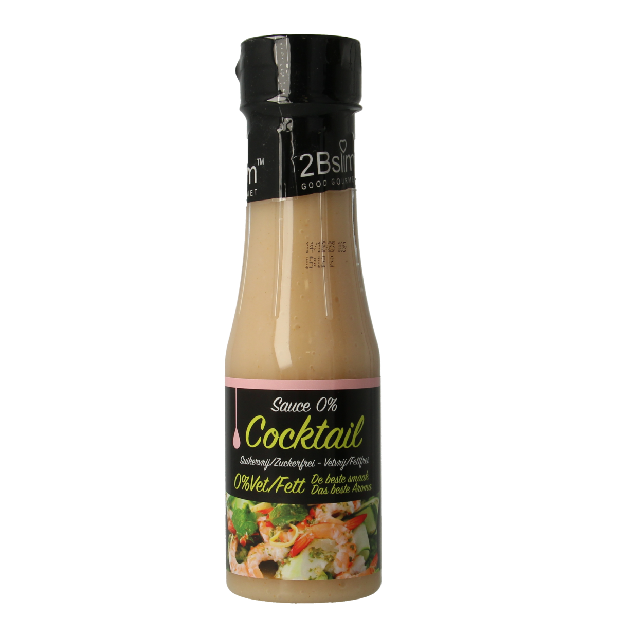 2bslim Cocktailsaus 250ml bottle, savory sauce in a clear container, ideal for cocktails and flavorful dishes.