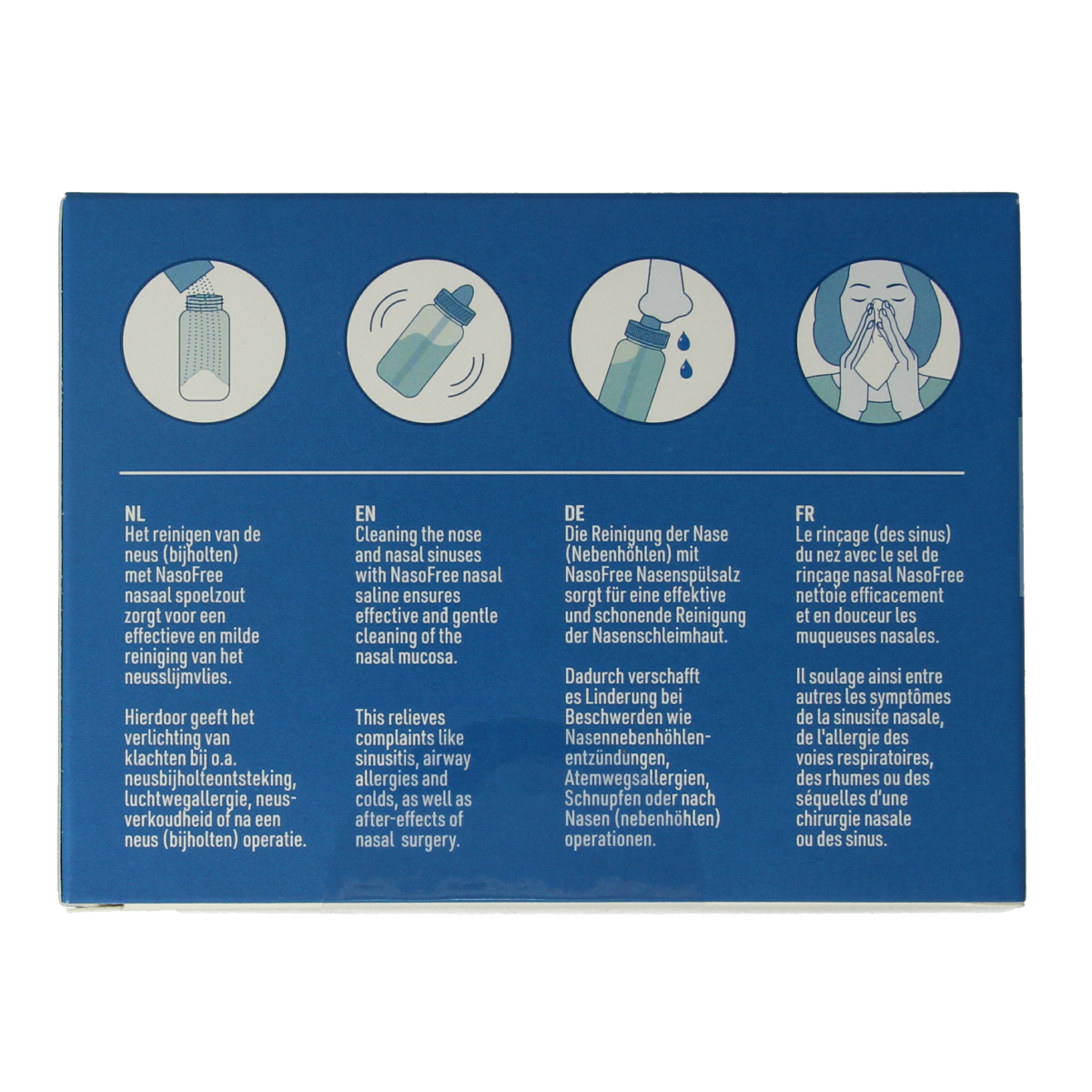 Dos Medical NasoFree nasal saline spray 2.5g, 30 pieces, used for nasal care and inhalation, in a box of individual sachets.