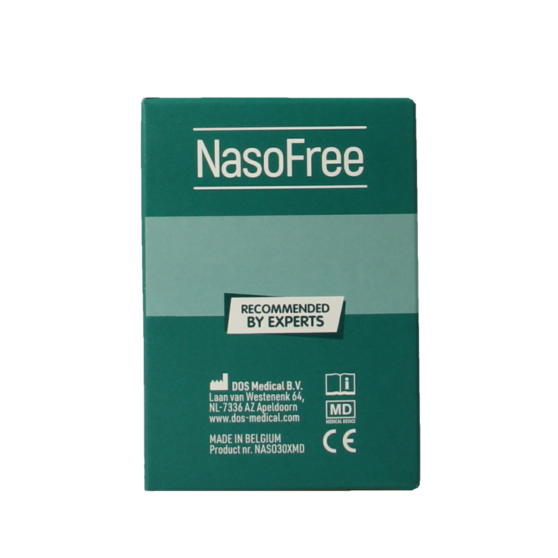 Dos Medical NasoFree nasal saline spray with xylitol, 6.5g, 30 pieces for nasal care and inhalation.