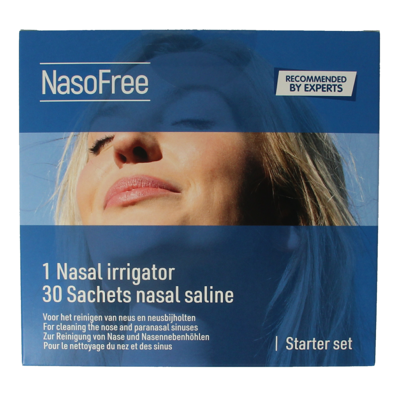 Nasofree Startset 1 set for nasal care and inhalation, including nasal spray and accessories, branded Nasofree.