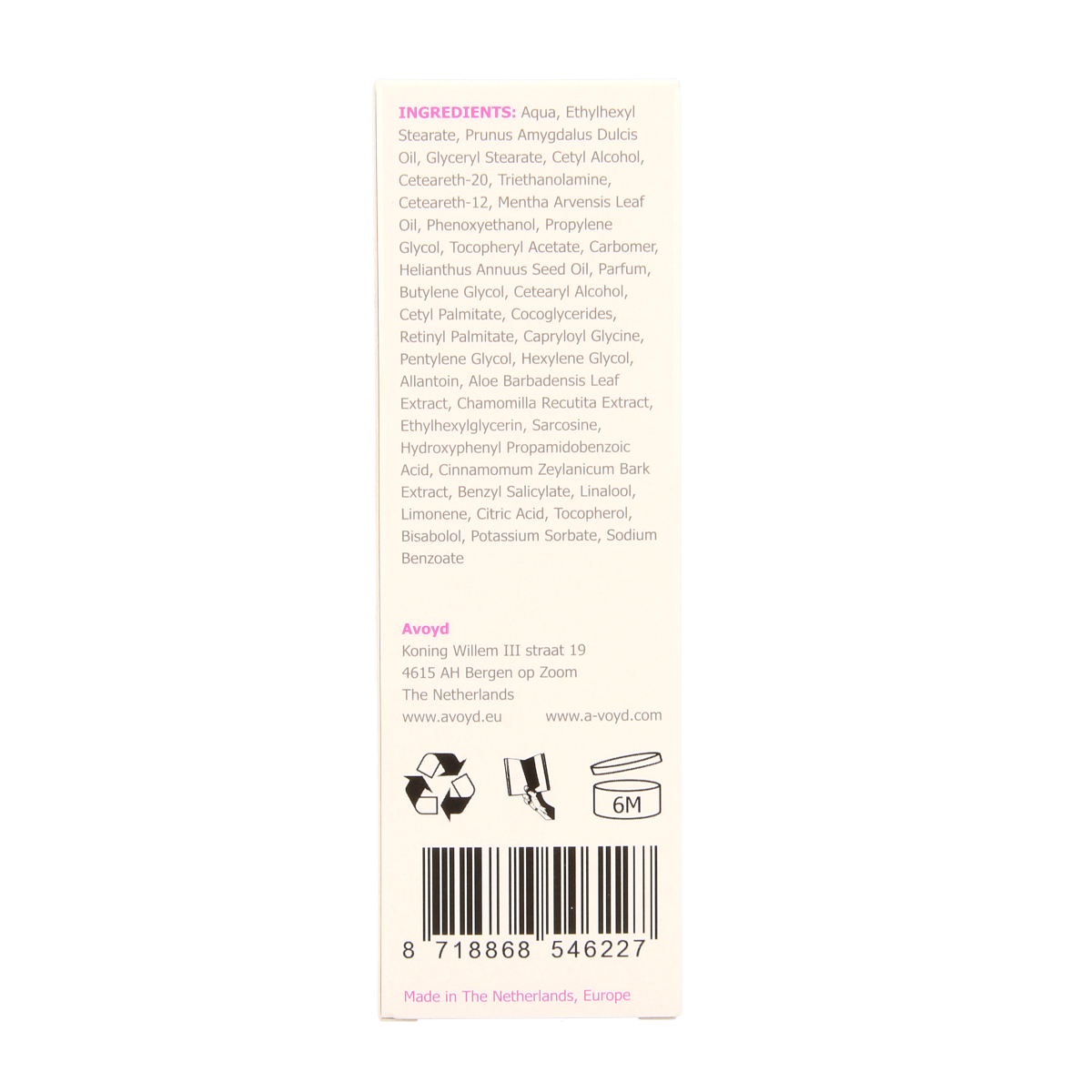 Avoyd Bikini Bliss body care product in 50ml bottle, featuring sleek packaging with blue and white design.