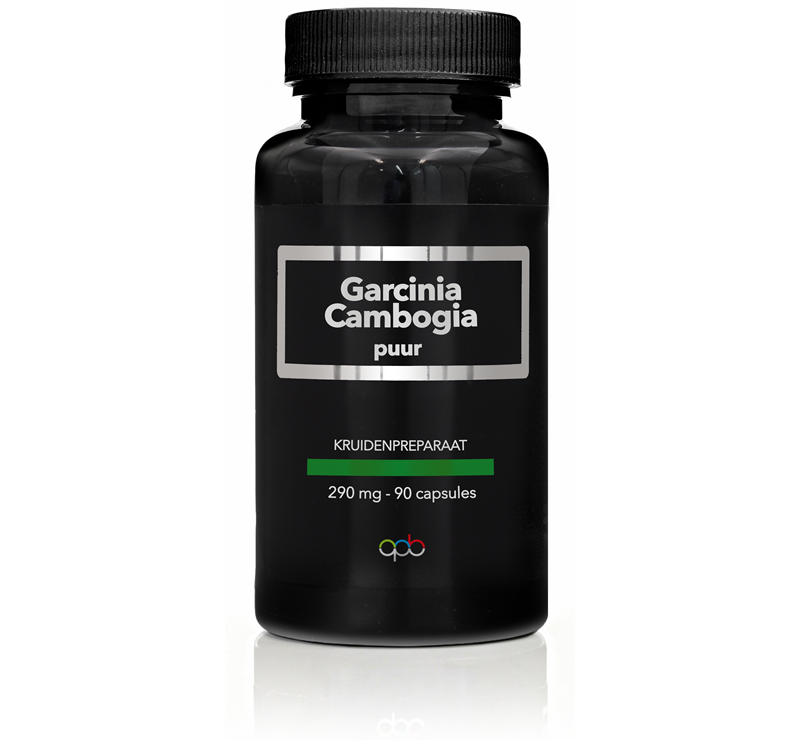 APB Holland Garcinia cambogia puur capsules, 90 vegetarian herbal supplement capsules, showing the product packaging and capsules.