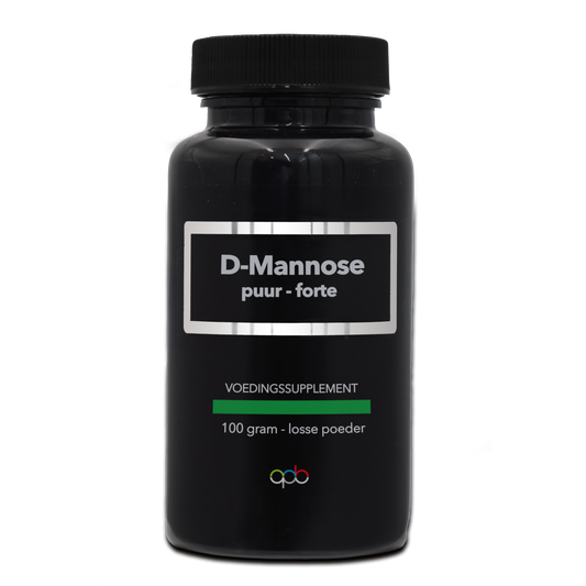 APB Holland D-Mannose puur herbal supplement in a 100g package, featuring natural dried herbs for health support.