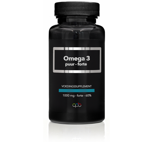 APB Holland Omega 3 puur forte 1000mg softgels, dietary supplement with omega-3 fatty acids, 100 softgels in bottle
