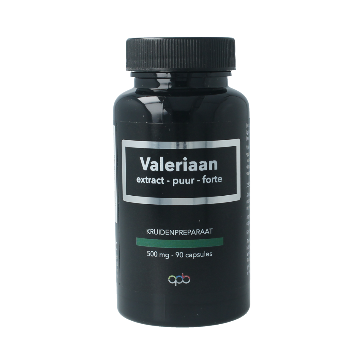 APB Holland Valeriaan extract puur forte capsules, 500mg, natural herbal supplement for relaxation, shown in a bottle with capsules