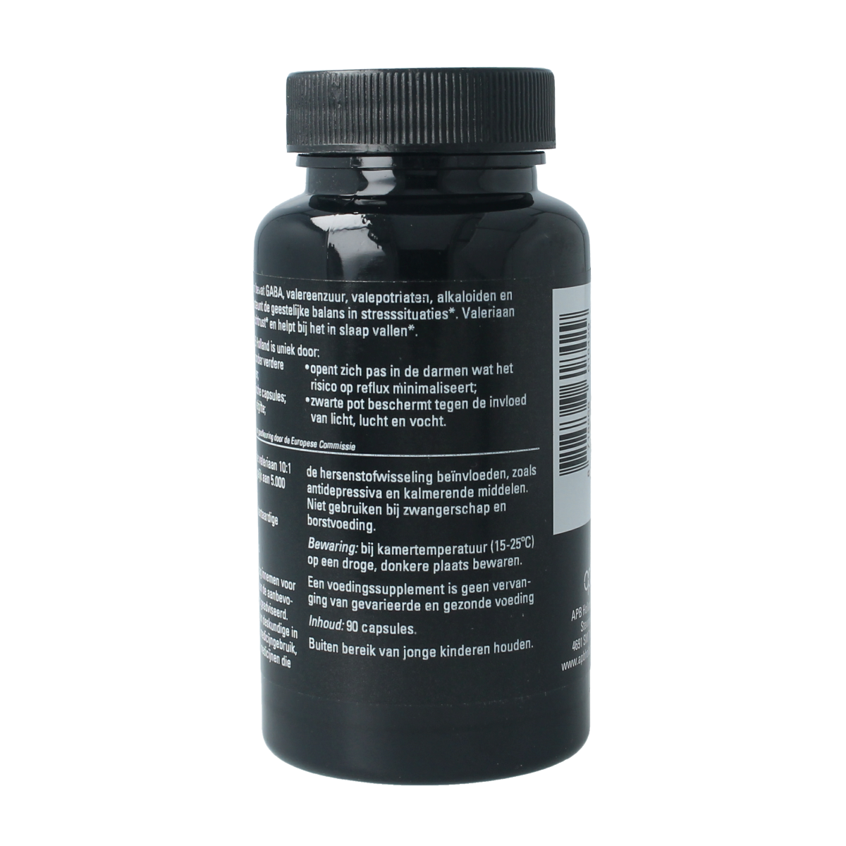 APB Holland Valeriaan extract capsules, 500mg, herbal supplement for relaxation, 90 capsules in the bottle.