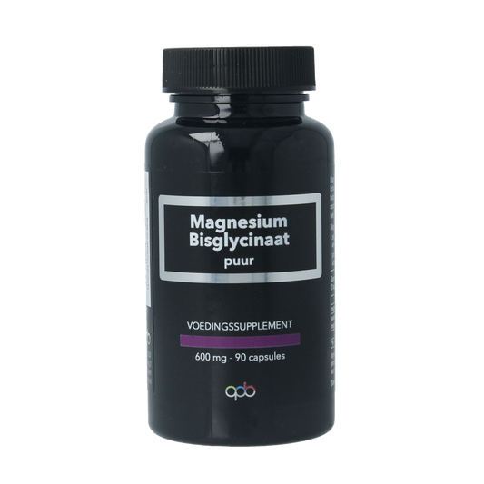 APB Holland Magnesium Bisglycinaat capsules, 600mg, 90 capsules, dietary mineral supplement with pure magnesium bisglycinaat.