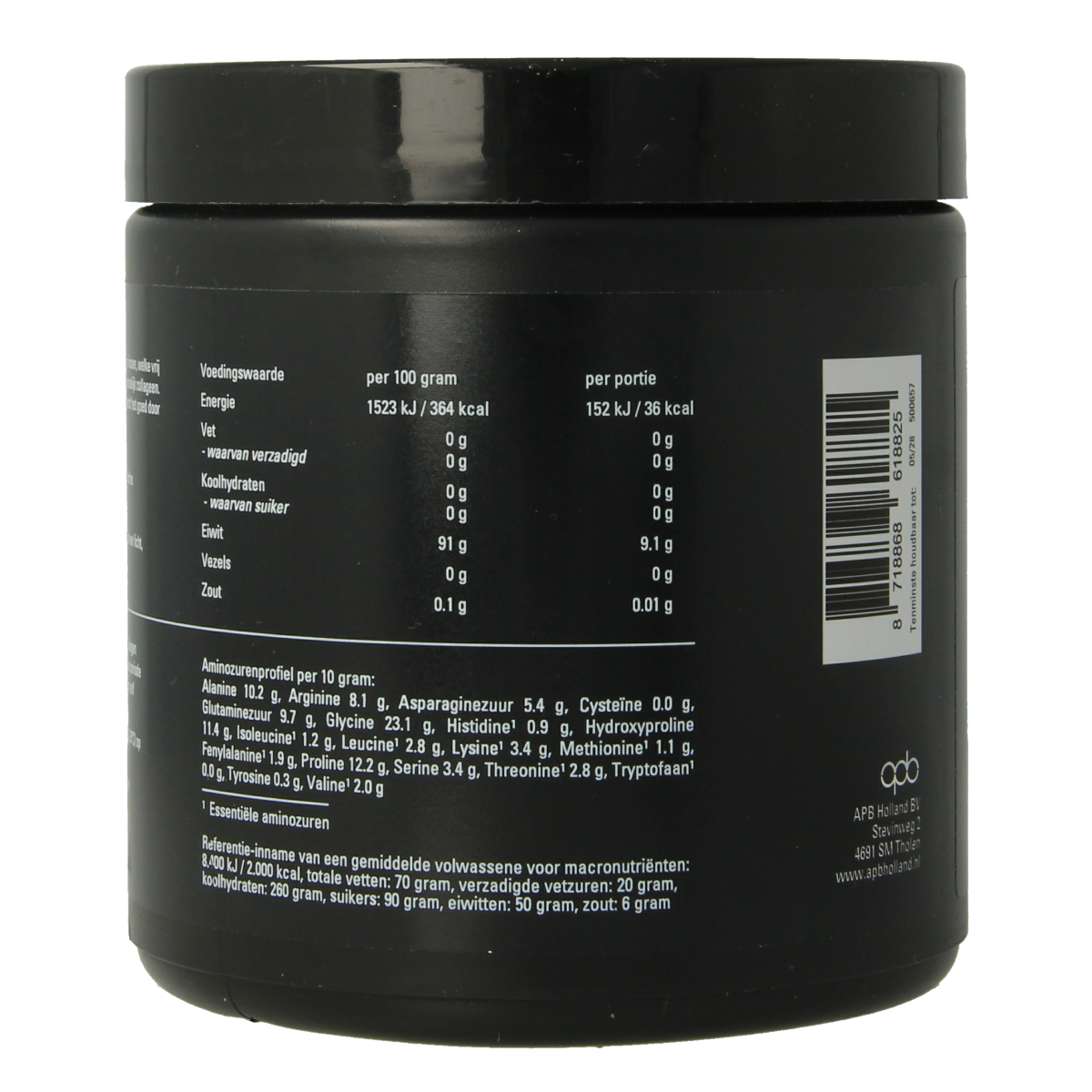 APB Holland Marine Collagen Pure amino acids in 250g package, showing the label and product container.