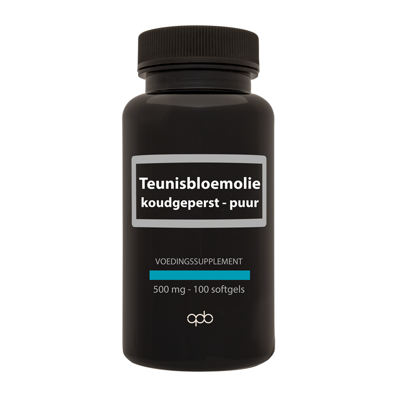 APB Holland Teunisbloemolie softgels, 500mg, pure cold-pressed evening primrose oil capsules, for healthy skin and hormones