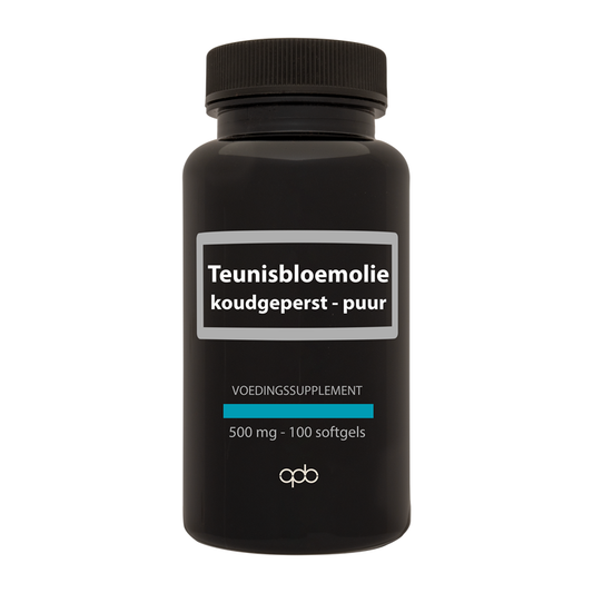 APB Holland Teunisbloemolie softgels, 500mg, pure cold-pressed evening primrose oil capsules, for healthy skin and hormones