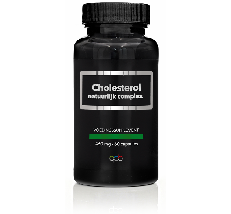 APB Holland Cholesterol complex pure 460mg capsules, herbal supplement in a clear bottle with 60 capsules inside.