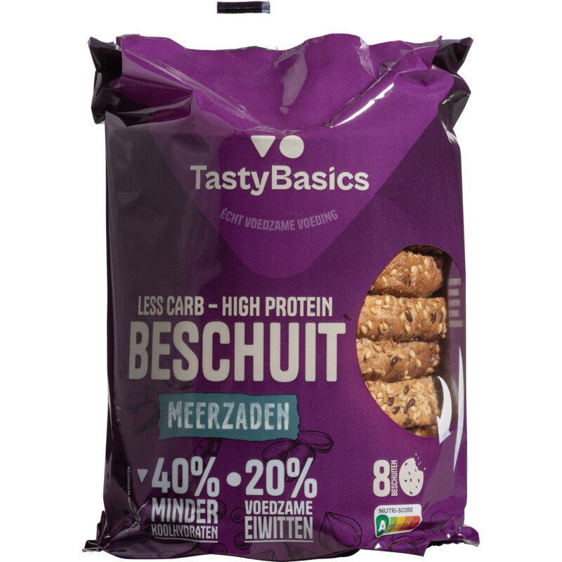 TastyBasics Low carb-high protein beschuit meergranen 184.00 Gram