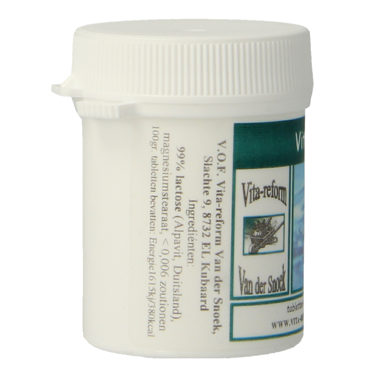 Vitazouten Calcium Sulfuratum mineral tablets, 120 count, close-up of the product packaging and tablets.