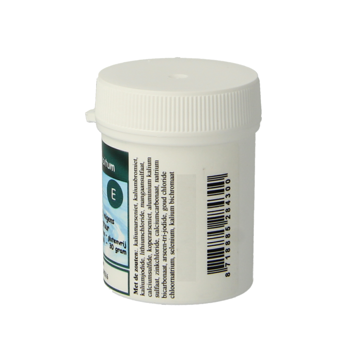 Vitazouten Compositum extra 13-27 mineral multivitamin tablets in plastic bottle, showing the label and tablets inside.