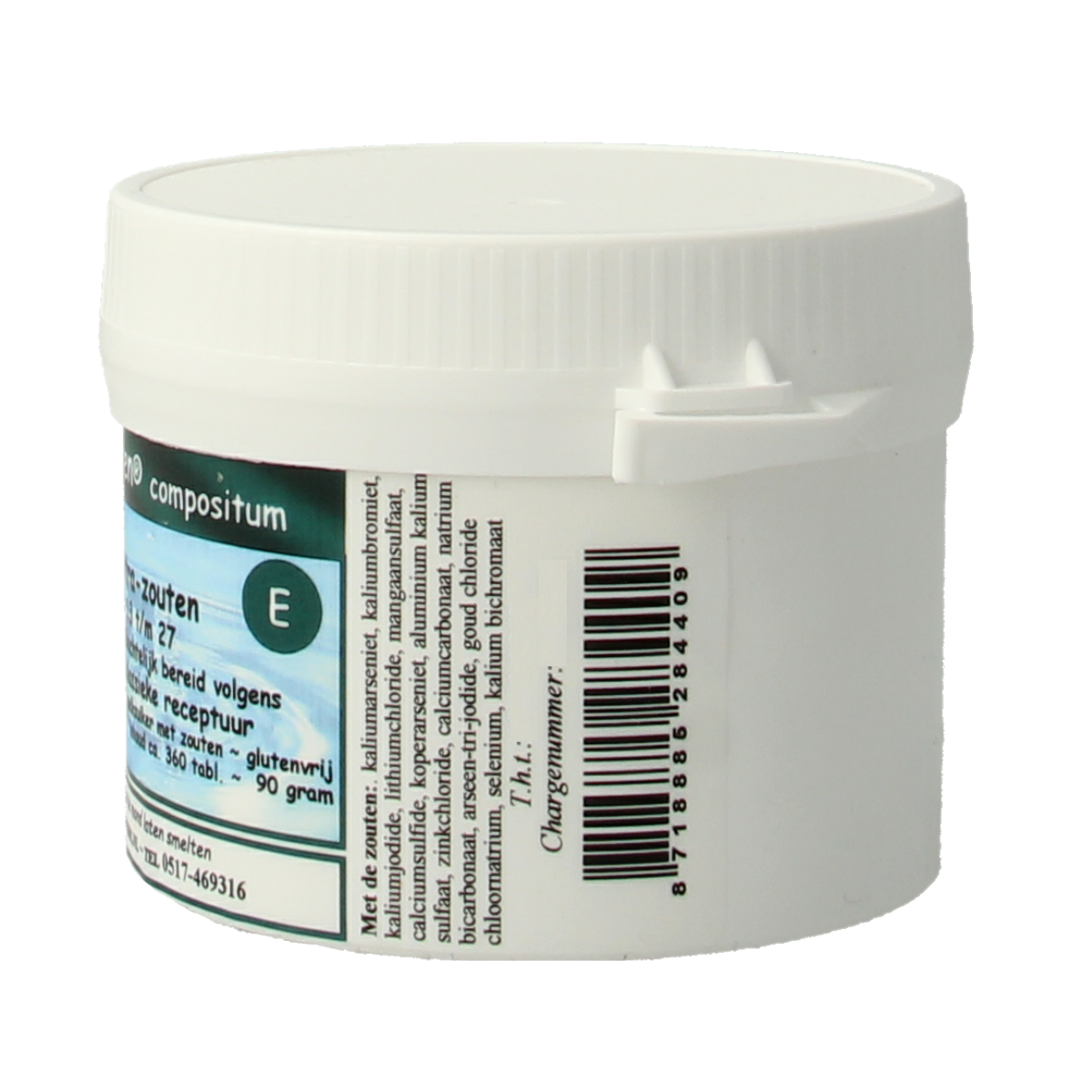 Vitazouten Compositum extra 13-27 mineral multivitamin tablets bottle label showing supplement details and branding.