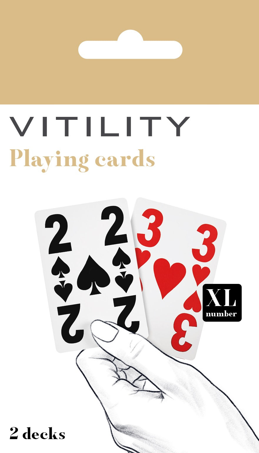 Vitility XL playing cards for comfort and ease, featuring large 2.00 size, ideal for home and daily use.