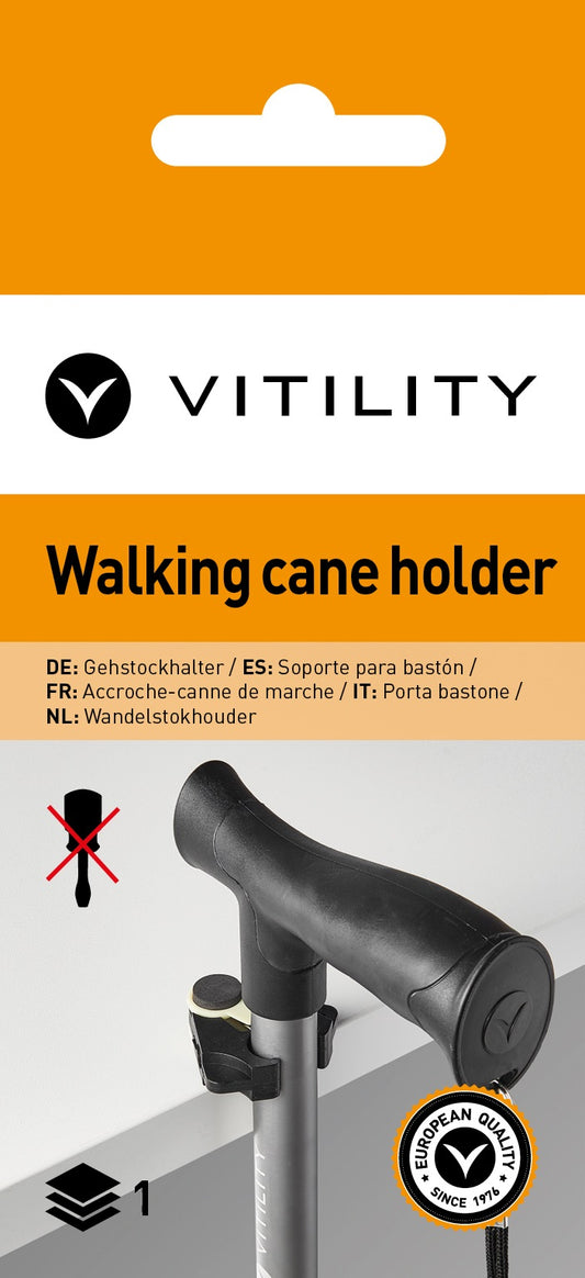 Vitility Wandelstokhouder, mobility accessory, displaying a sturdy holder for walking sticks, designed for easy use.