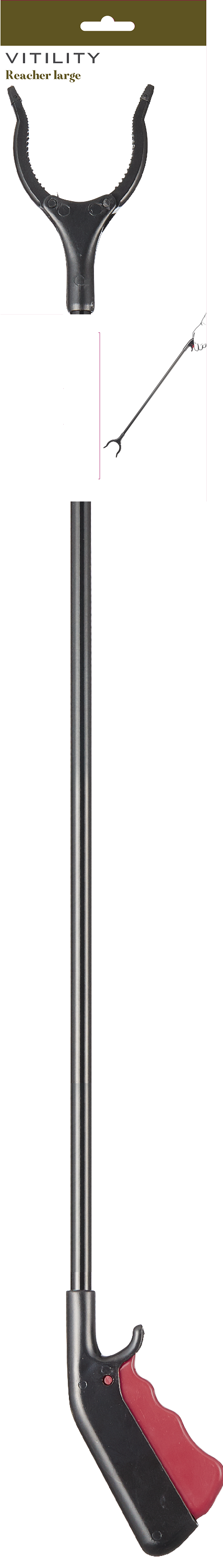 Vitility groot grijper for wonen en comfort, sturdy handle and wide grip for easy picking up objects.