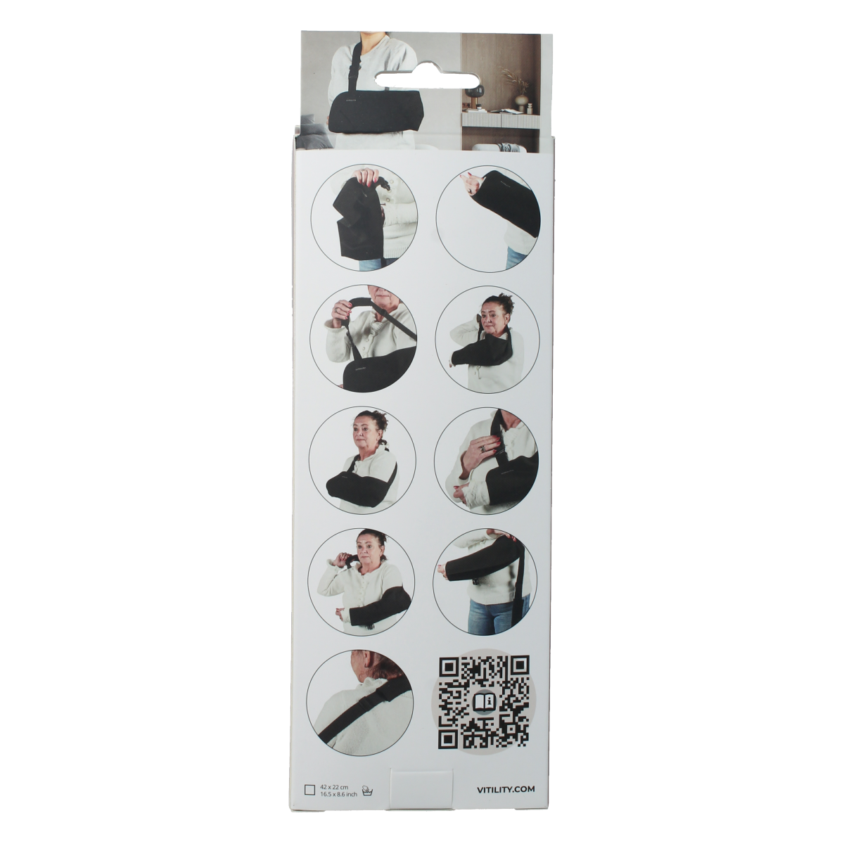 Vitility mitella bandage for arm support, shown in the image, designed for comfort and easy application.