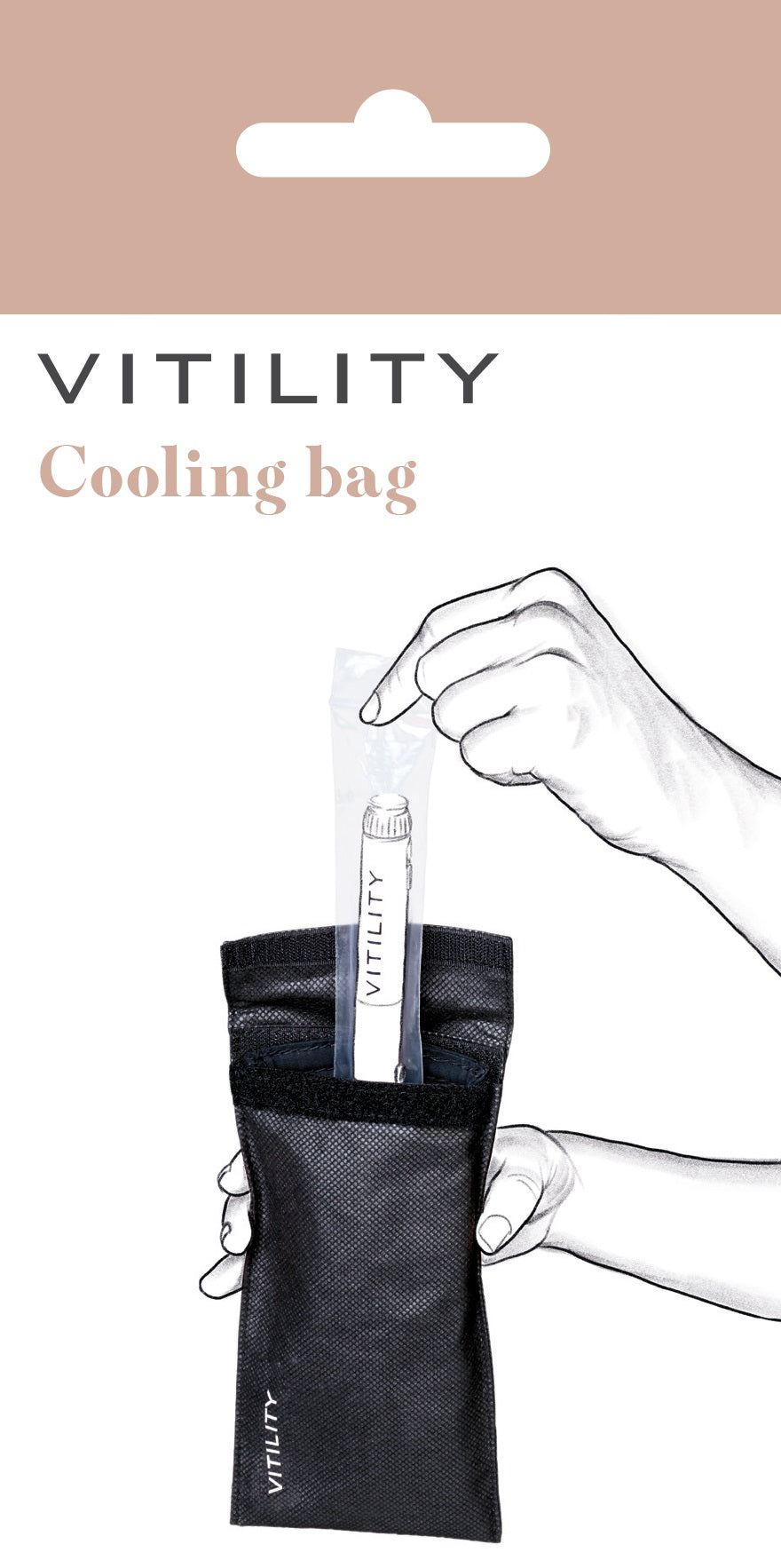 Vitility Koeltas travel accessory in beige, compact design for organizing and protecting small items during travel.