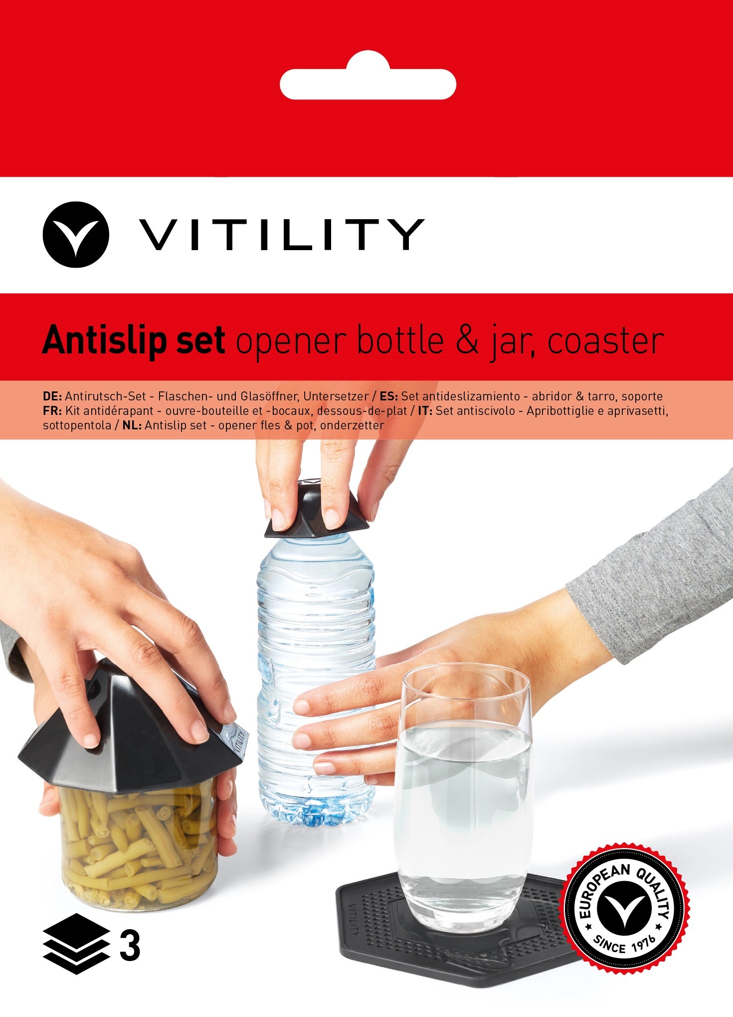 Vitility antislip kitchen mats set of 3, non-slip rubber mats for kitchen safety and stability.
