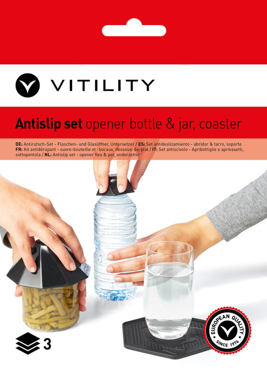 Vitility antislip kitchen mats set of 3, non-slip rubber mats for kitchen safety and stability.